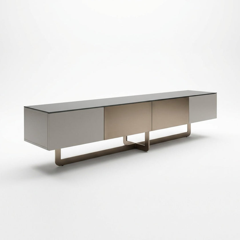Drammen Brushed Metal Media Console
