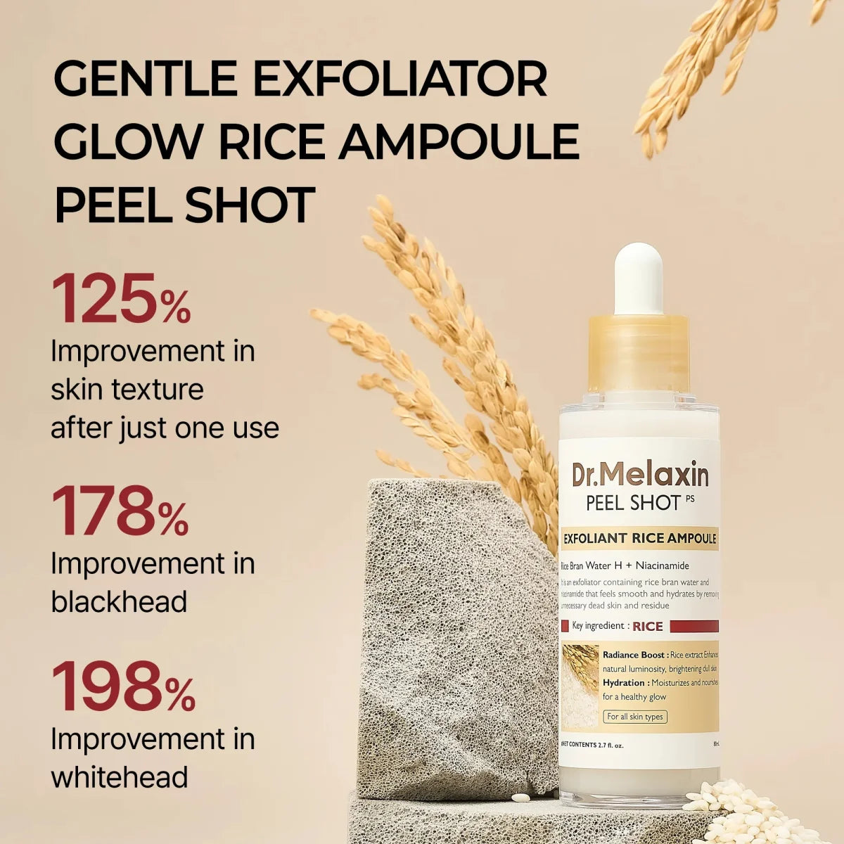 Dr.Melaxin Peel Shot Exfoliating White Rice Ampoule 80ml