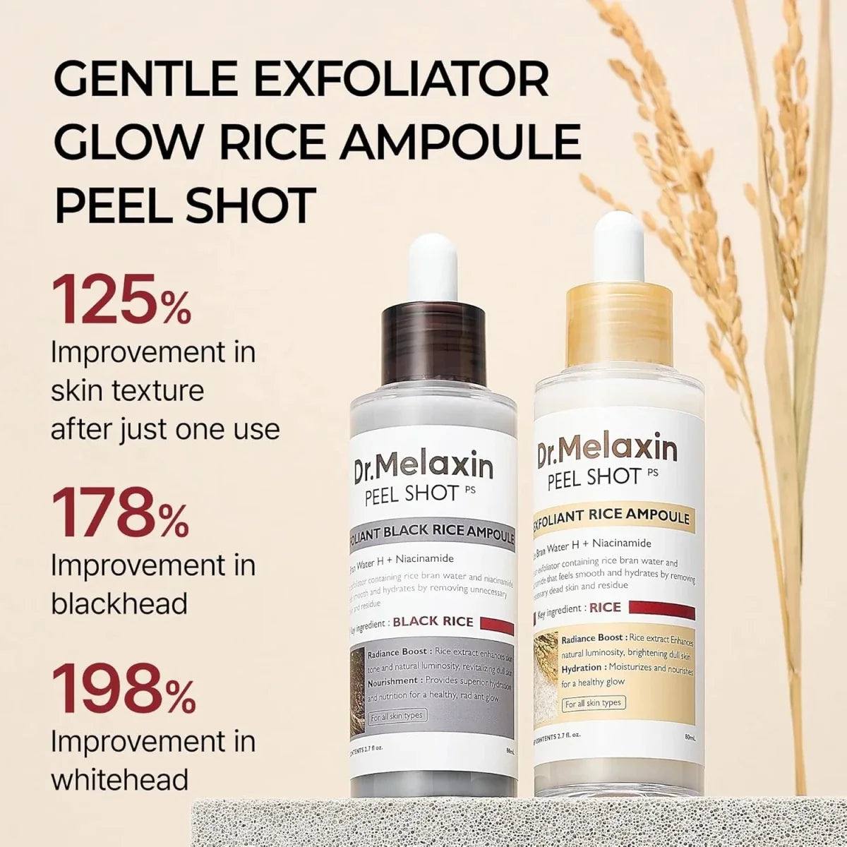 Dr.Melaxin Peel Shot Exfoliating Black Rice Ampoule 80ml