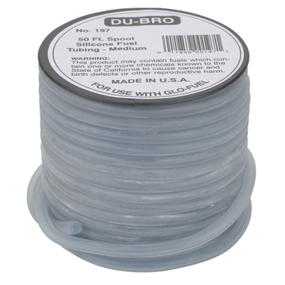 Du-Bro 197 Silicone Fuel Tubing Medium 50' NIB