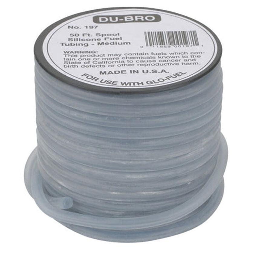 Du-Bro 197 Silicone Fuel Tubing Medium 50' NIB