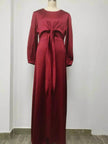 Dubai Middle East Kaftan Abaya Turkey Satin Dress.