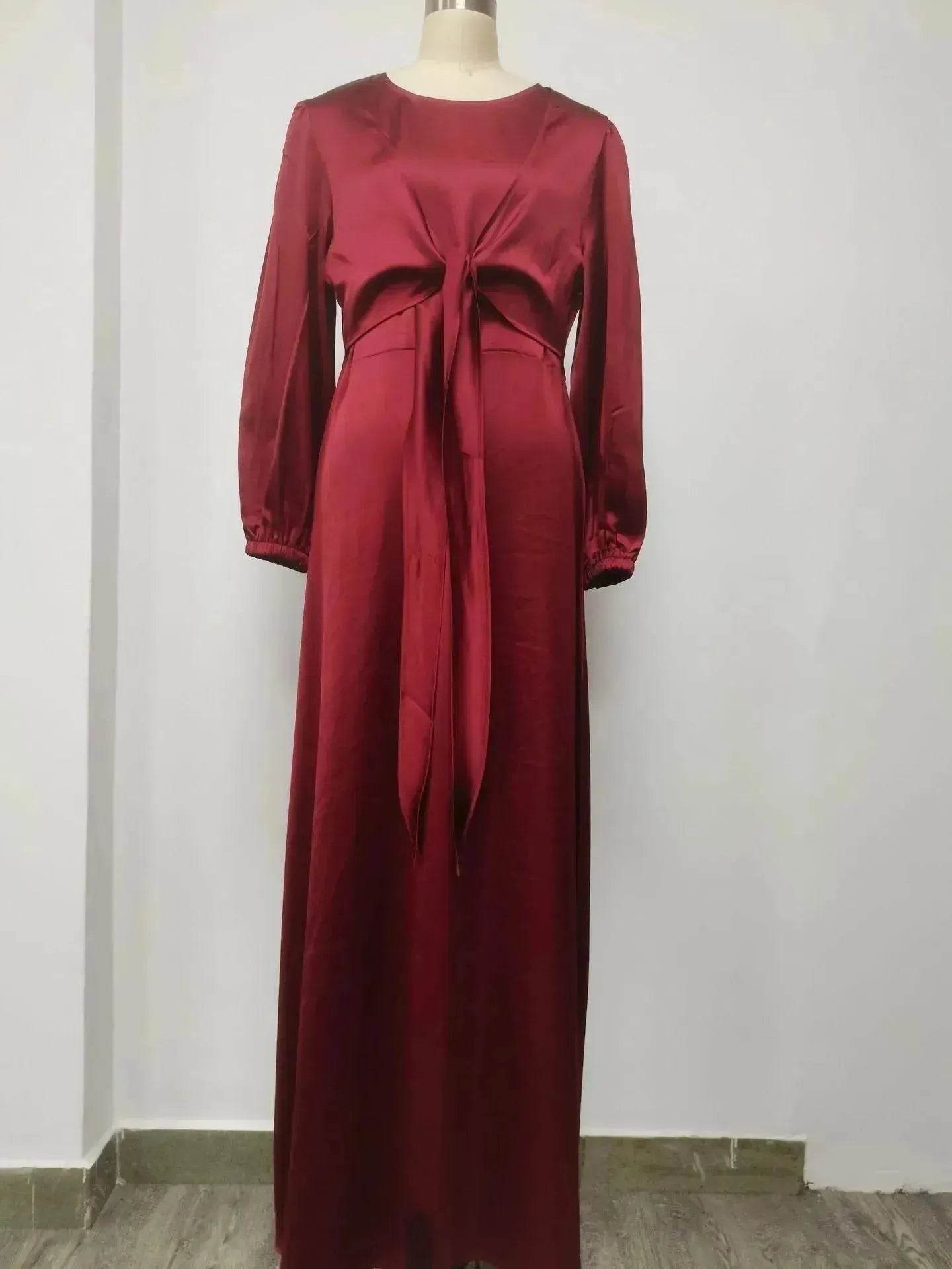 Dubai Middle East Kaftan Abaya Turkey Satin Dress.
