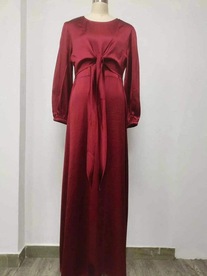 Dubai Middle East Kaftan Abaya Turkey Satin Dress.