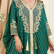 Dubai Turkey Arab Green Gilding Batwing Sleeve Bow Tie Stitching Middle East Popular Plus Size Tassel Split Dress