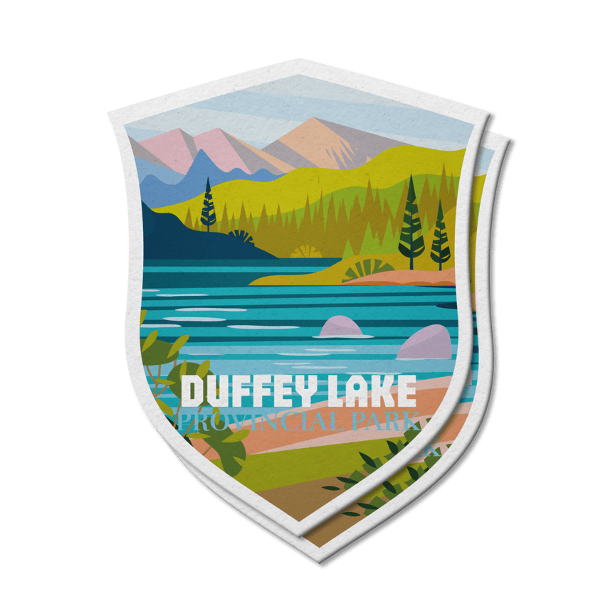 Duffey Lake British Columbia Provincial Park Waterproof Vinyl Sticker, Canada Parks