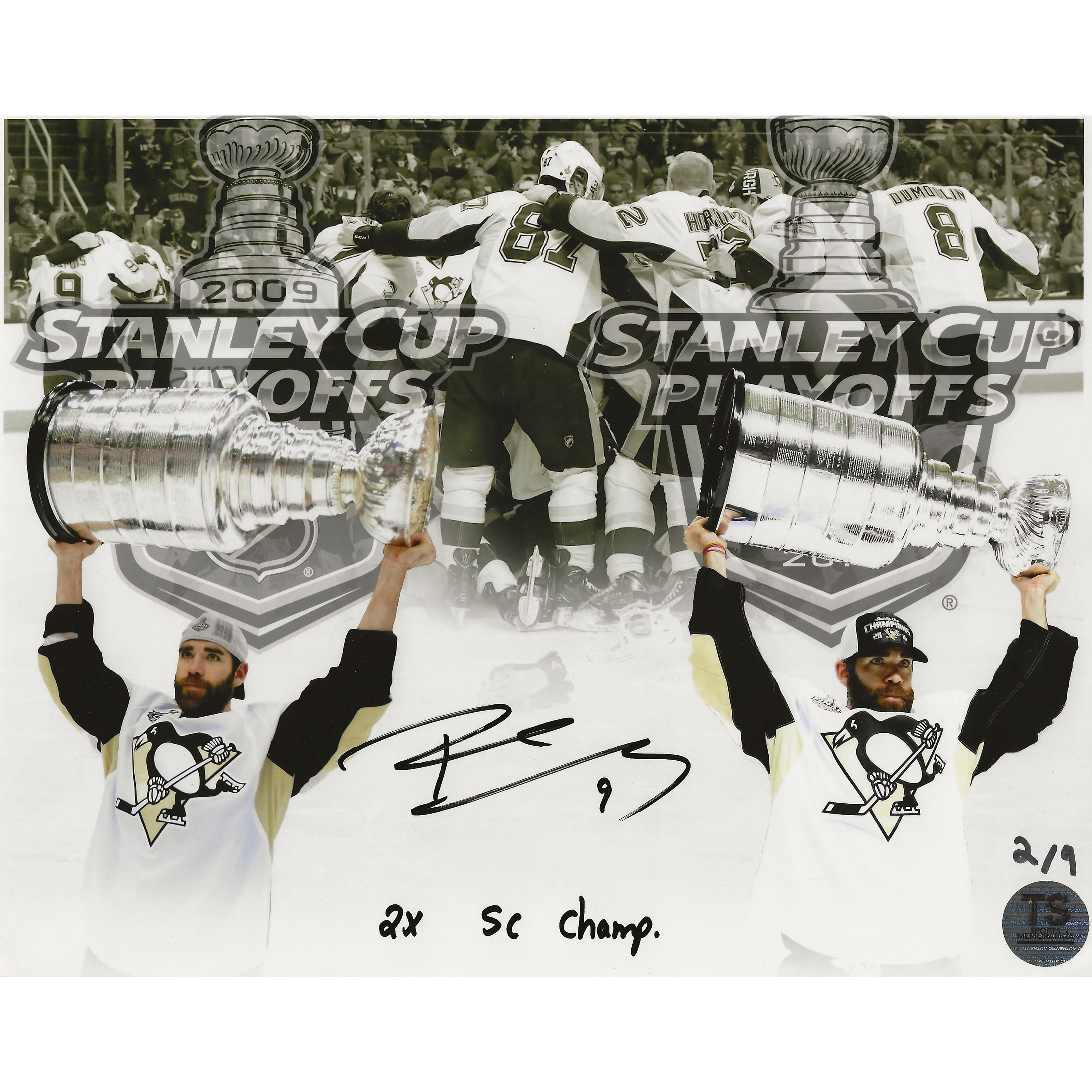 Pascal Dupuis Autographed Pittsburgh Penguins Stanley Cup Artwork Inscribed 