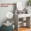 Zee Makeup Vanity Desk with LED Lights-White