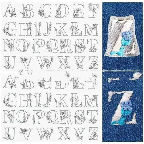 50pcs Water Soluble Stick and Stitch Embroidery Patterns stickers for Clothes