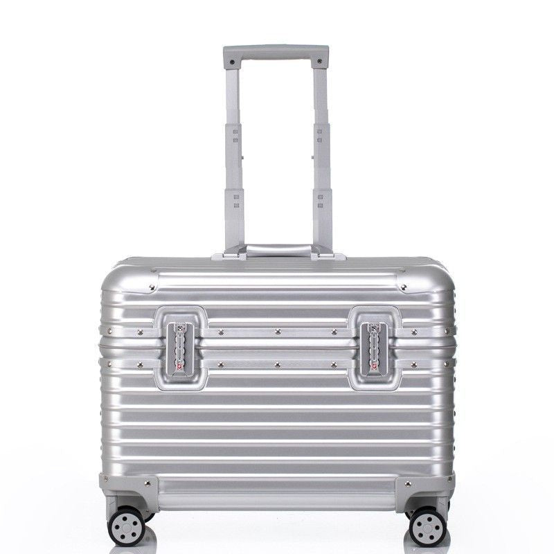 Aluminum Spinner Suitcase, Silver, Black, Gun Gray & Titanium Gold, 18–25 Inches