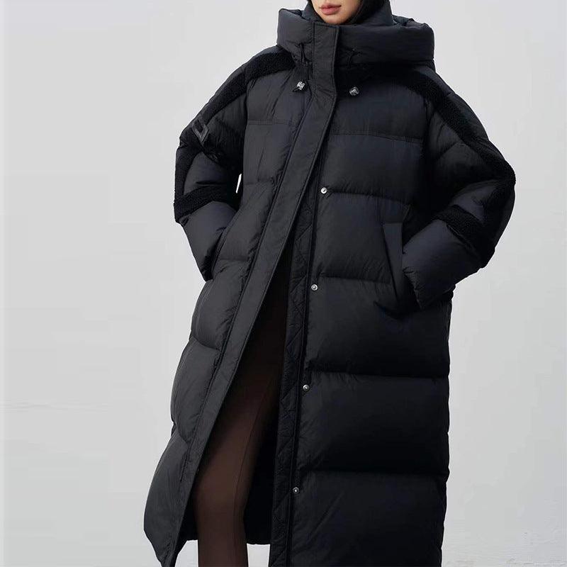 Women's Mid-Length Down Jacket, Thick Winter Coat