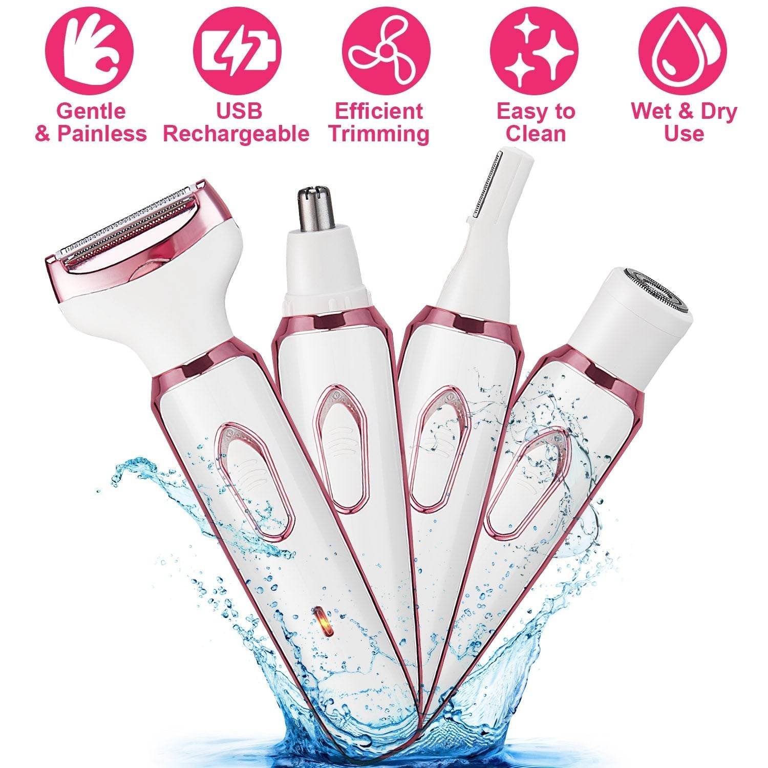 4 in 1 Painless Women Electric Hair Shaver trimmer for women