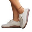 Women's Suede Lace-Up Flat Casual Loafers