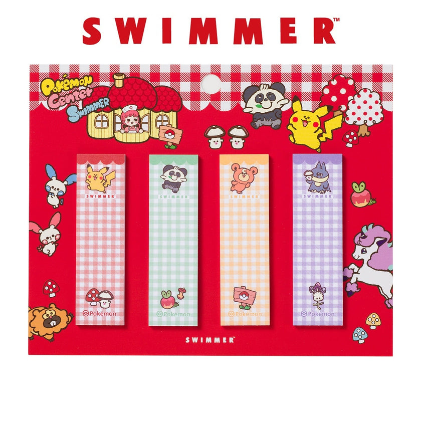 Pokemon Center SWIMMER Henteko Cute Sticky Note Set (Pokémon Center Japan)