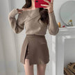 Elegant Hip Side Slit Mini Skirt for women