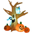 HOMCOM 7.5 Tall Lighted Halloween Inflatables Outdoor Decorations Haunted Tree With Owl, Ghost, Pumpkins, Blow Up LED Yard Decor For Garden, Lawn, Party, Holiday, Waterproof