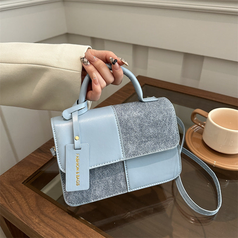 Textured Patchwork Tote Bag – PU Leather Shoulder Bag for Women | 4 Colors