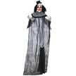 HOMCOM 6 Life Size Outdoor Halloween Decoration, Classic Black And White Striped Clown Animatronic, Sound And Motion Activated Animated Prop With Light Up Eyes  Sounds