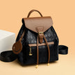 Women's Quilted PU Leather Backpack – Stylish Bucket Bag | Black, Black with Brown, Ostrich Khaki