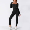 Women’s Seamless Long Sleeve Yoga Jumpsuit, Full Body Activewear One-Piece