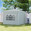 Outsunny 10' x 10' Pop-Up Canopy Tent with Sidewalls, Height-Adjustable, Carry Bag Included, for Outdoor, Garden, Patio, Light Grey