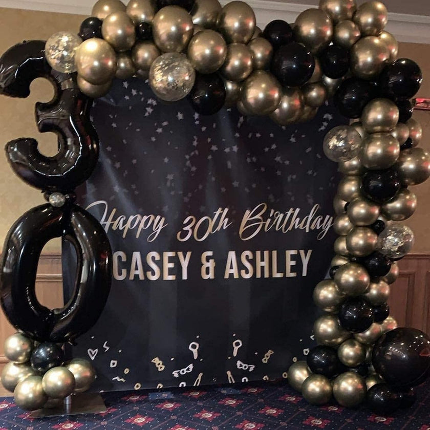 Black Gold Silver Balloon Garland Kit – 110pcs Party Decoration Set