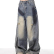 Splash Ink Ripped Machete Baggy Jeans Pant For Women Loose-fitting Wide-leg Trousers