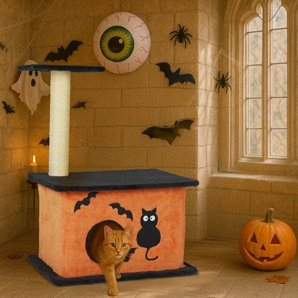 Halloween Inspired Cat Tree Tower Cat Tree For Indoor  With Spacious Cat Condo