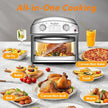 Stainless Steel 12.5 Qt Air Fryer, Dual Knob Control, 60-Min Timer, Presets For French Fries, Pizza, Chicken, Fish, And Toast Sleek Design, Healthy Cookie