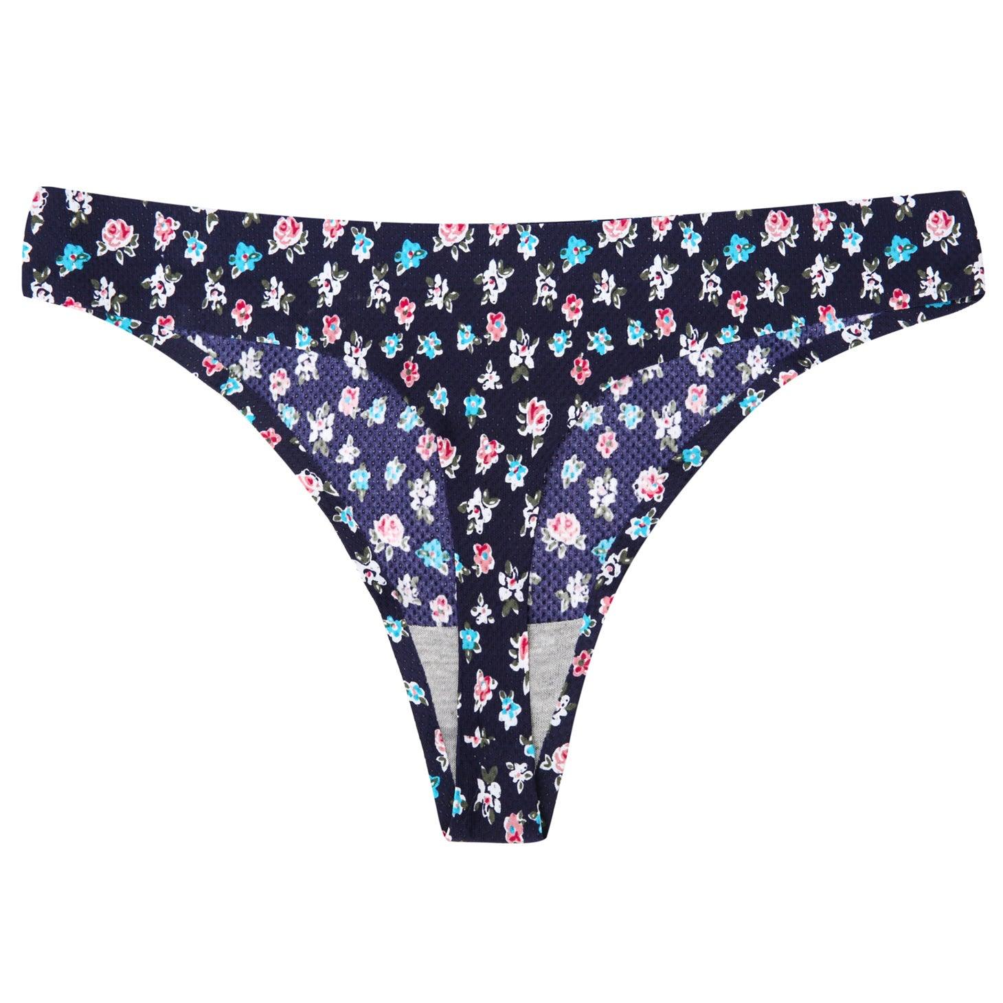 Women's Seamless Floral Print Low-Waist Briefs No-Trace Breathable