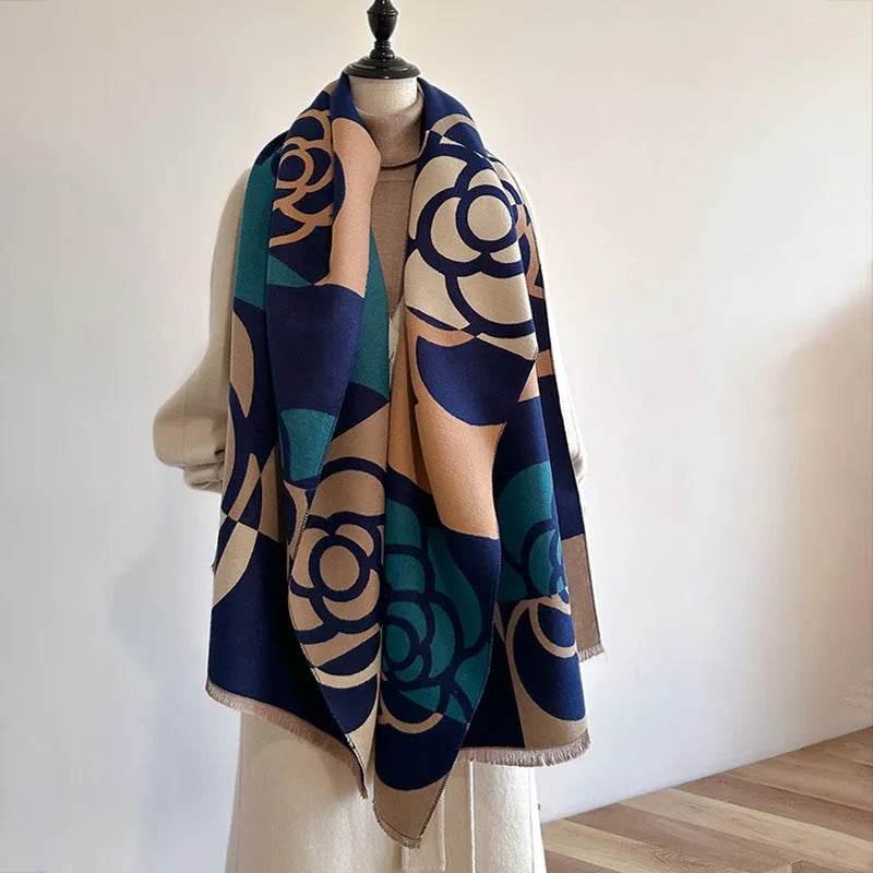 Winter Scarf Women – Soft Imitation Cashmere Warm Knitted Shawl