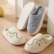 Striped Cat Slippers Indoor Couple Non-slip Floor Bedroom Slipper Winter Warm Plush House Shoes Women Men