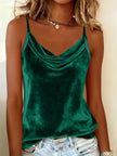 Women Solid Velour Camis Vest Women Tank Tops Female Summer Sexy Strap Basic Tops Slim Sleeveless