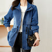 Fashion formal fitted  Zip up Denim Jacket Women