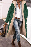 Classy Fleece lined Long Hooded Puffer Winter coat for women