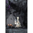 10x8.3x13.5 Cardboard Lighted Haunted House, Black Beige Tabletop Holiday Halloween Decor, Battery Powered