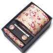 Men's Jacquard Woven Formal Tie Set – Rayon Arrow Necktie with Handkerchief, Tie Clip & Cufflinks | Canada & USA