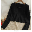 Women's Bow Knit Sweater – Long Sleeve Low Neck Knitwear
