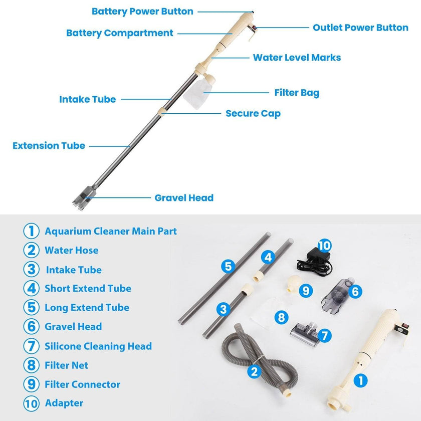 Powerful Electric Aquarium Vacuum Gravel Cleaner