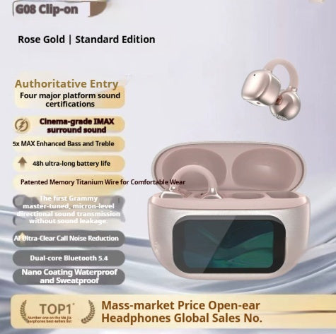 Ear-Mounted AI Bluetooth Headset with Touch Screen and Noise Reduction