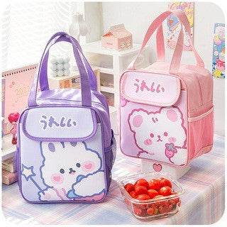 Portable Insulated Kitty Cartoon Preschool Lunch Bag for Kids
