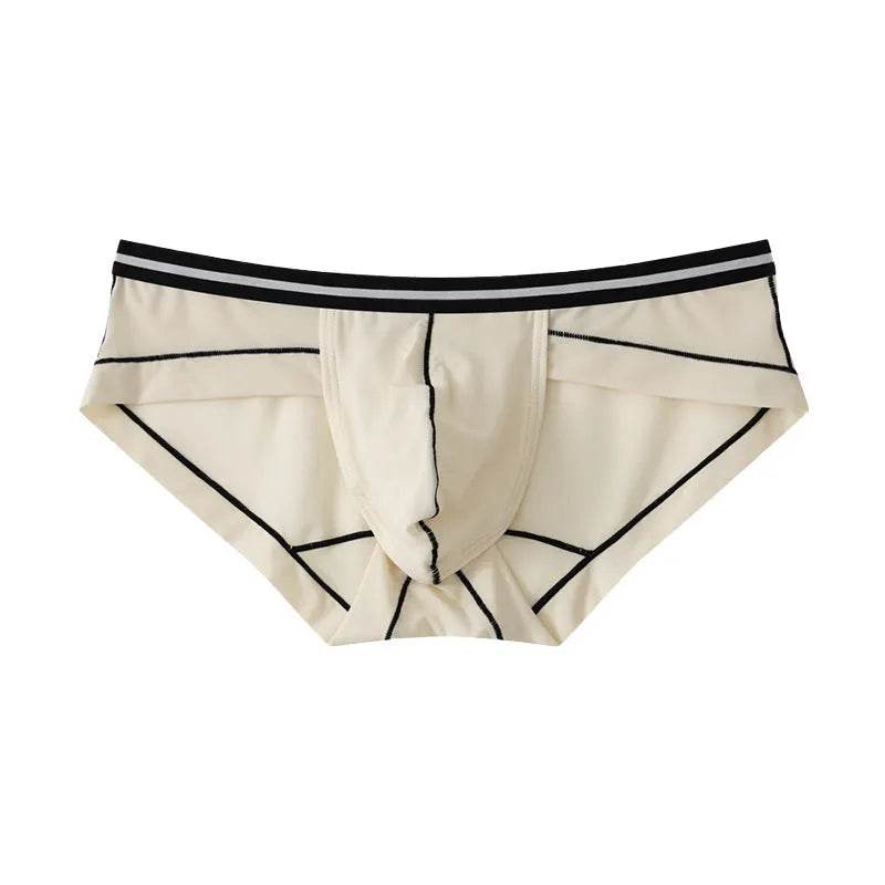 Ice Silk Men's Summer Breathable Solid Color Pouch Brief Underwear
