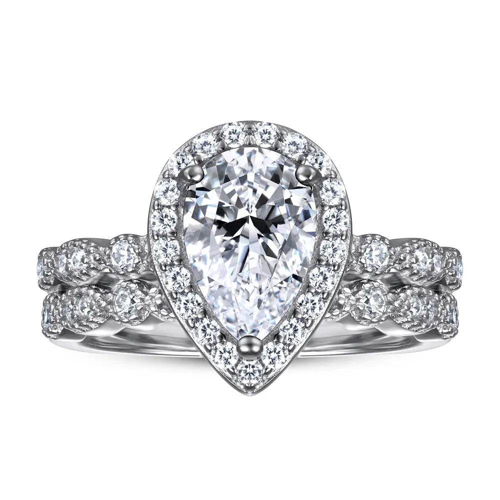 Fashion Ring Set Ladies 925 Sterling Silver Combination Wedding Ring women
