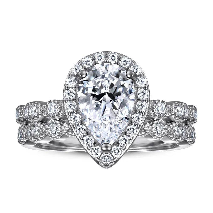Fashion Ring Set Ladies 925 Sterling Silver Combination Wedding Ring women