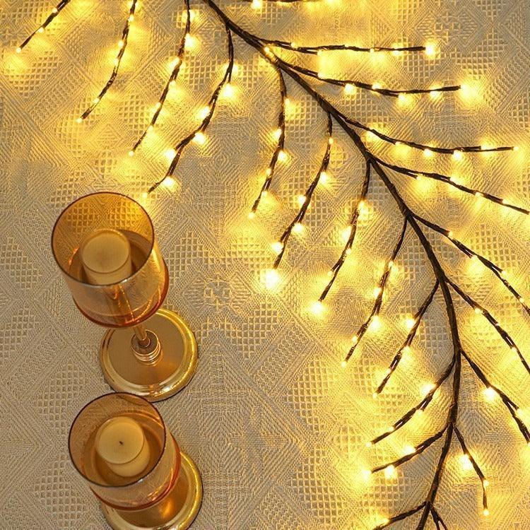 LED Christmas Leaves Rattan Lamp Bedroom Indoor Lighting