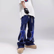 Five-pointed Star Embroidery Denim Horn Loose Straight Casual All-match Mop Jeans Baggy Trousers Men