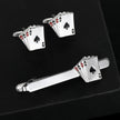 Men's Poker Cufflinks & Tie Clip Set – Alloy Business Shirt Cufflinks | Canada & USA