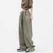 Retro Worn Looking Washed-out Drawstring Baggy Jeans Pant For Women