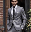 Men's British Slim Fit 2-Piece Suit Set – 17 Colors, Banquet & Wedding Formal Wear | Canada & USA (XS–5XL)