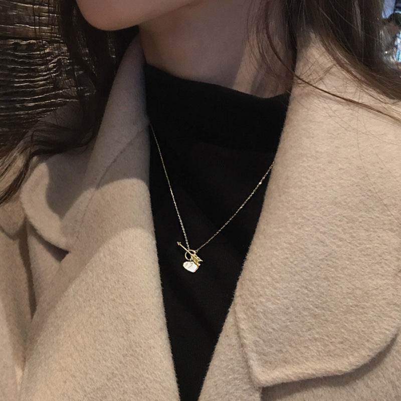 Romantic Heart Necklace Copper Zircon Pendant Necklace for women